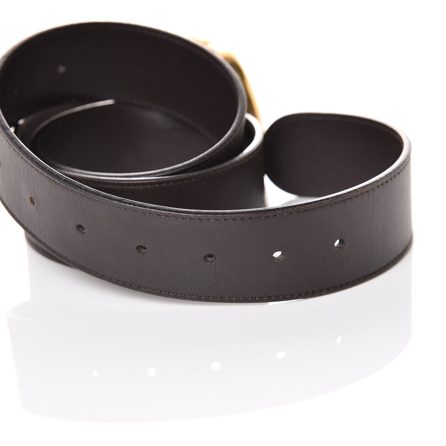 Moon Calfskin Double G 40mm Belt 90 36 Dark Cocoa