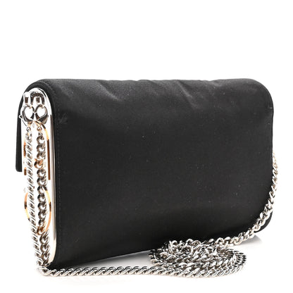 Christian Dior Satin CD Box Clutch with Chain Black 3 of 12