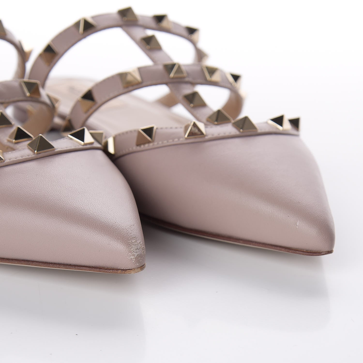 Valentino Garavani Nappa Rockstud Flat Cage Mules 36.5 Poudre 11 of 11
