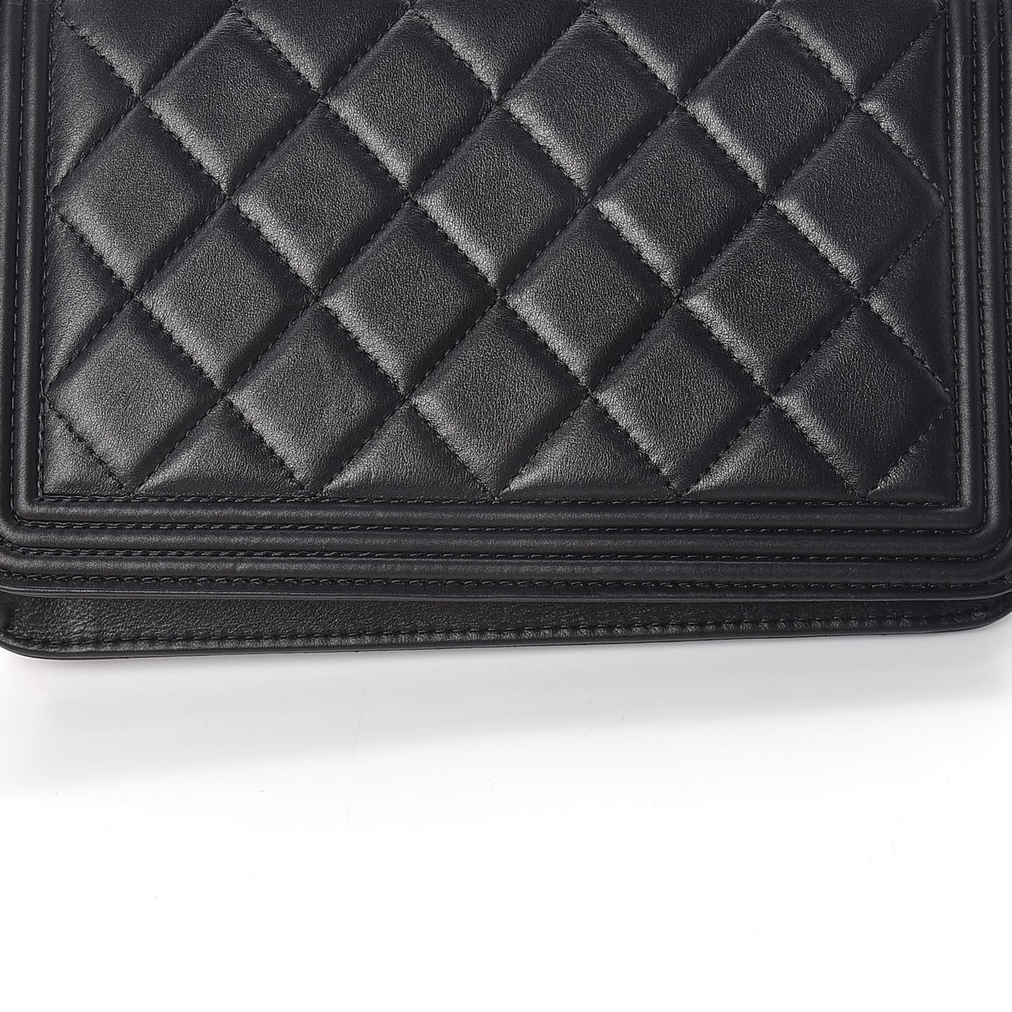 Calfskin Quilted Boy Wallet On Chain WOC So Black