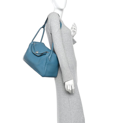 Hermes Taurillon Clemence Lindy 34 Bleu Jean 2 of 10
