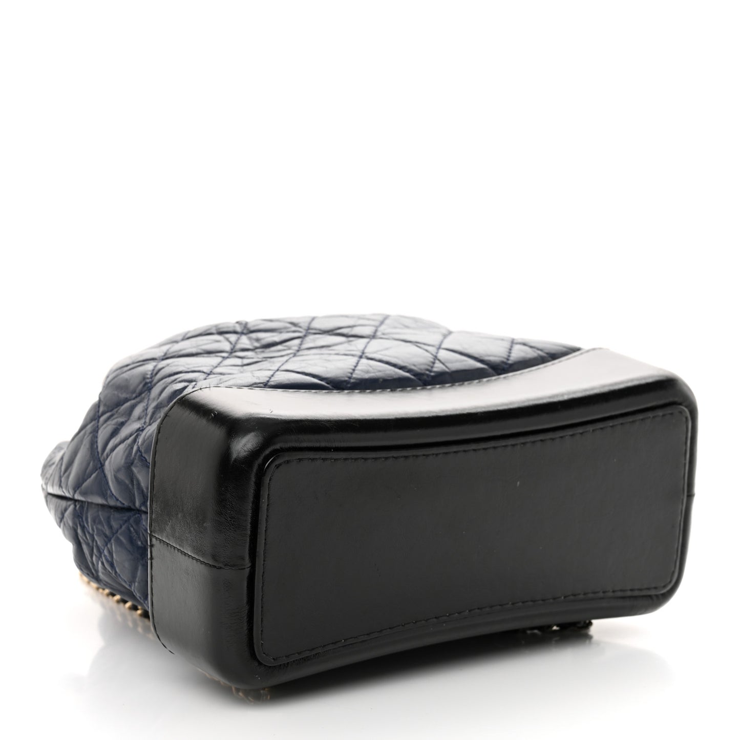 Aged Calfskin Quilted Gabrielle Backpack Navy Black