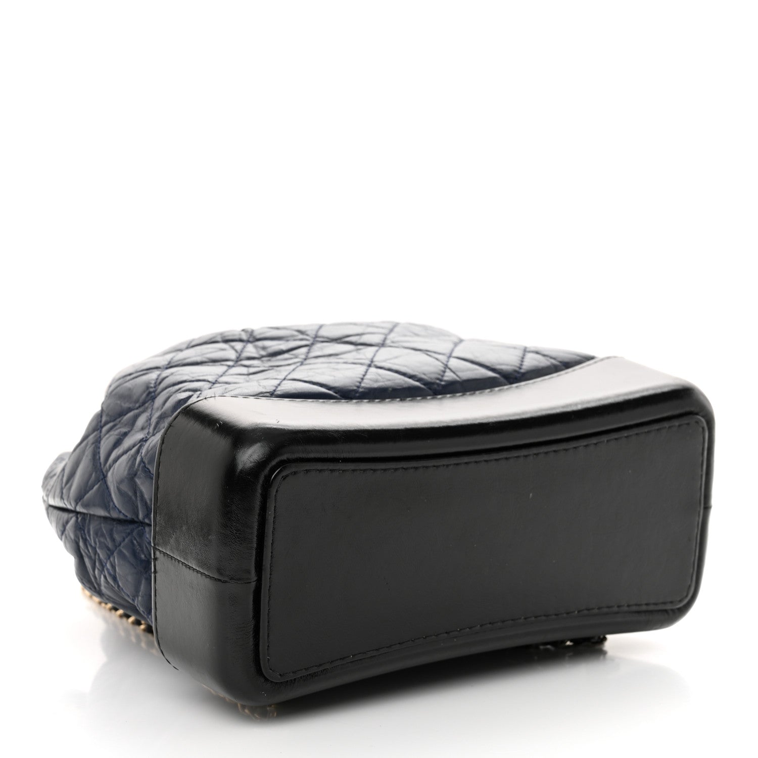Chanel Aged Calfskin Quilted Gabrielle Backpack Navy Black 4 of 15