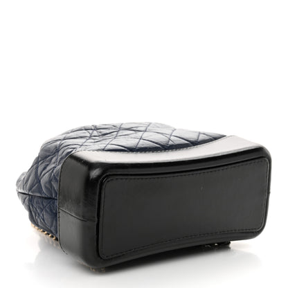 Chanel Aged Calfskin Quilted Gabrielle Backpack Navy Black 4 of 15