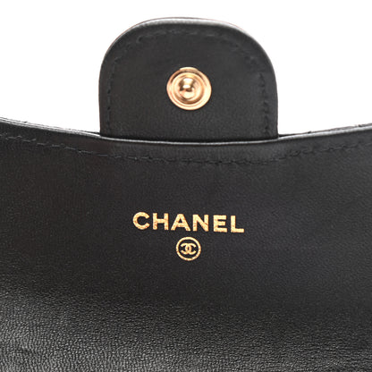 Chanel Lambskin Quilted Flap Card Holder Wallet Black 6 of 11