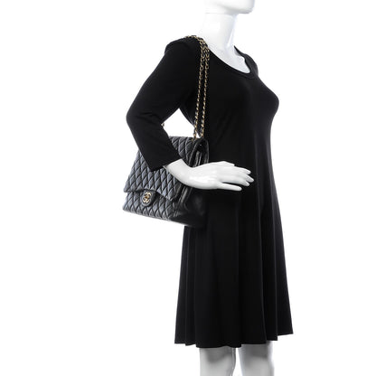 Chanel Lambskin Quilted Maxi Double Flap Black 4 of 19