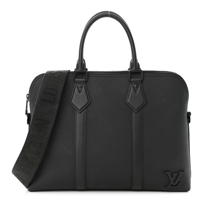 Louis Vuitton Calfskin Aerogram Takeoff Briefcase Black 1 of 11