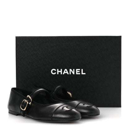 Chanel Lambskin Mary Jane Flats 37 Black 11 of 11