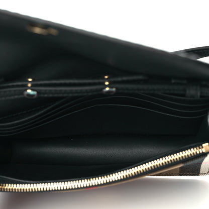 Burberry Derby Calfskin House Check Wallet On Chain Black 5 of 10