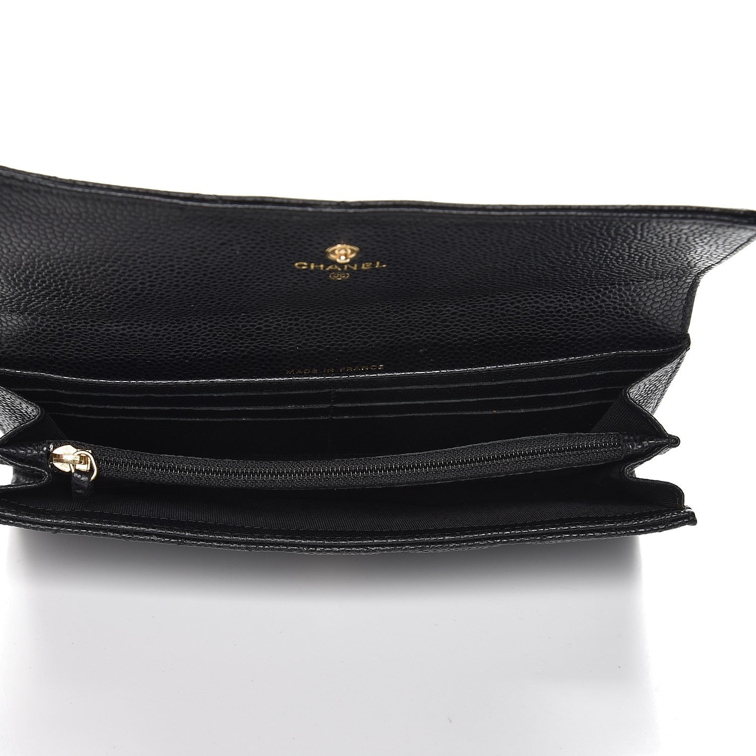 Chanel Caviar Quilted Large Gusset Flap Wallet Black 5 of 9