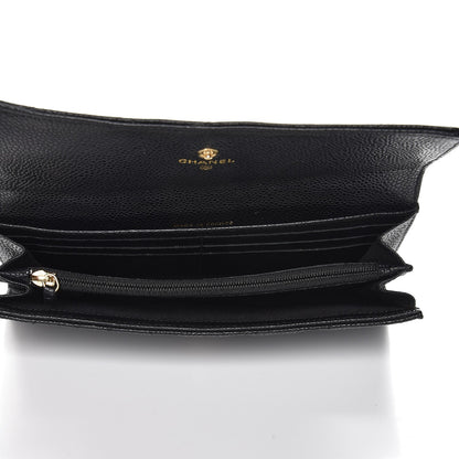 Chanel Caviar Quilted Large Gusset Flap Wallet Black 5 of 9