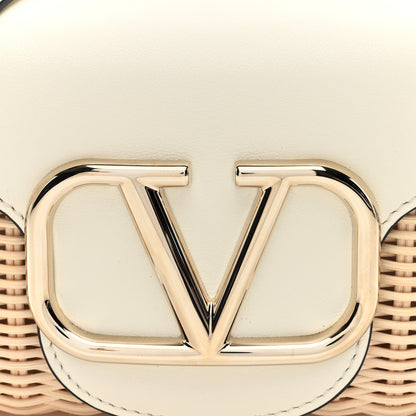 Valentino Garavani Wicker Calfskin Vlogo Small Loco Shoulder Bag Natural Ivory 7 of 10