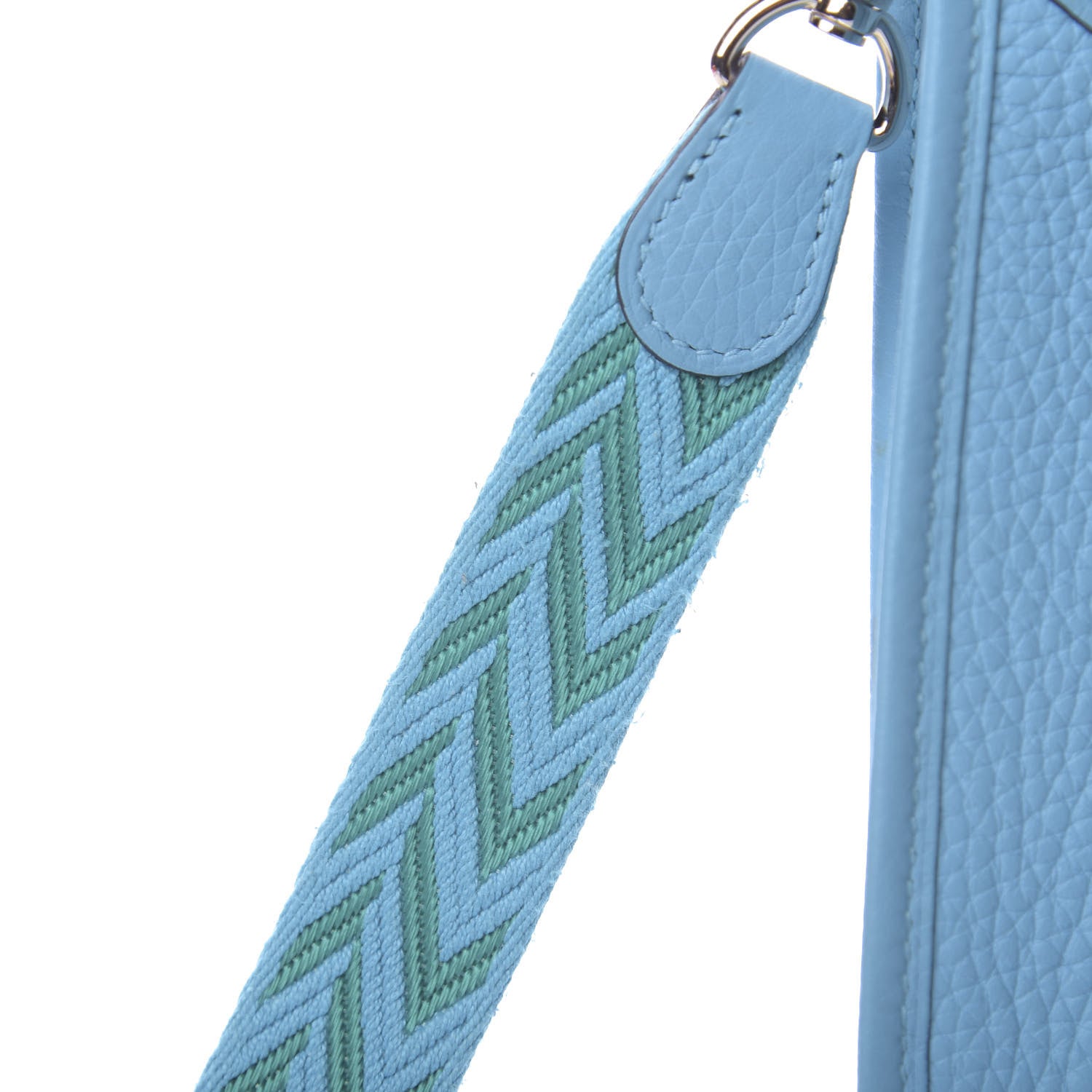 Hermes Taurillon Clemence Amazone Evelyne TPM Bleu Du Nord Vert Verone 11 of 13