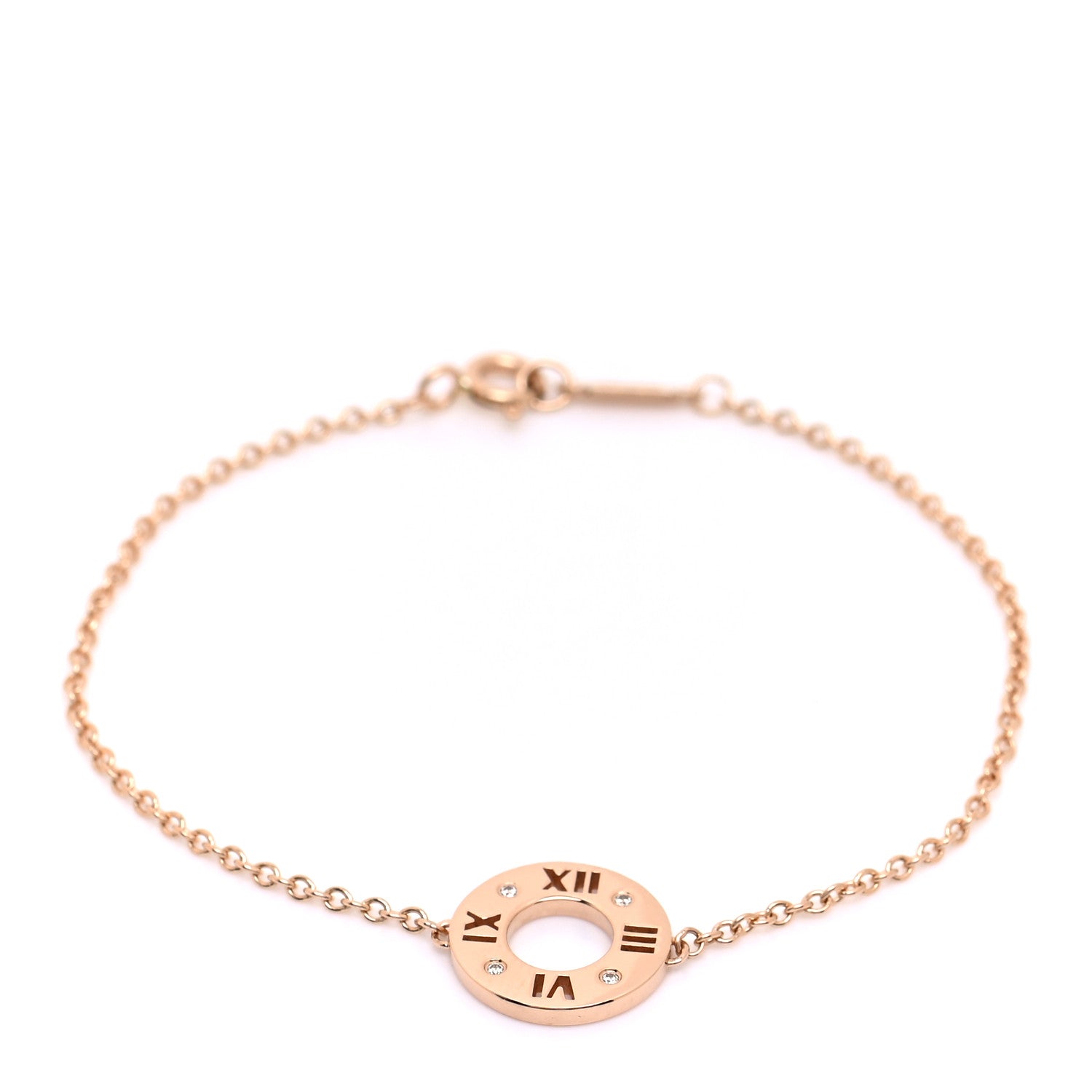 Tiffany 18K Rose Gold Diamond Atlas Pierced Bracelet 1 of 6