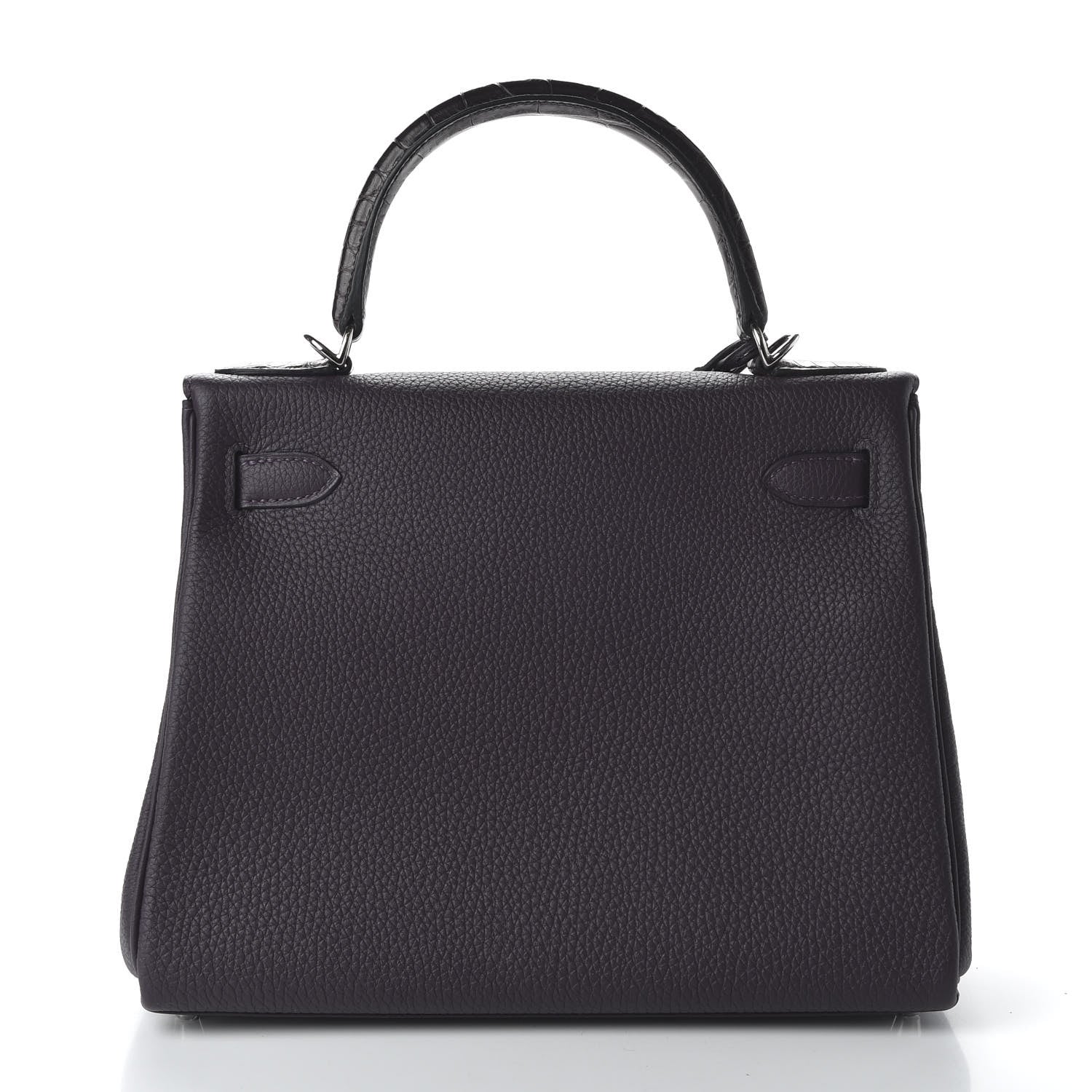 Hermes Togo Matte Alligator Kelly Retourne Touch 28 Raisin Prunoir 4 of 36