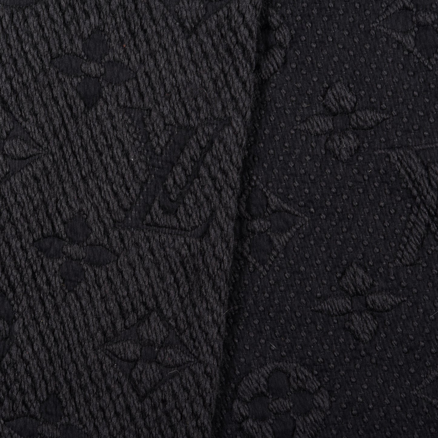 Wool Silk Logomania Scarf Black