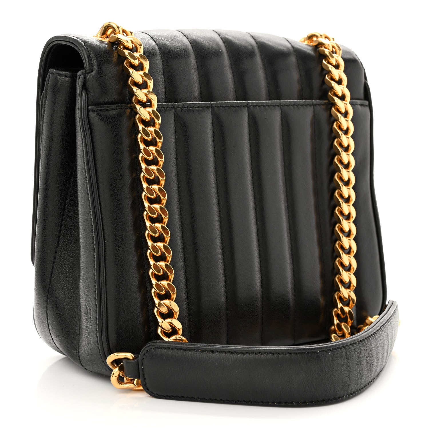 Saint Laurent Lambskin Matelasse Monogram Medium Vicky Chain Bag Black 3 of 12