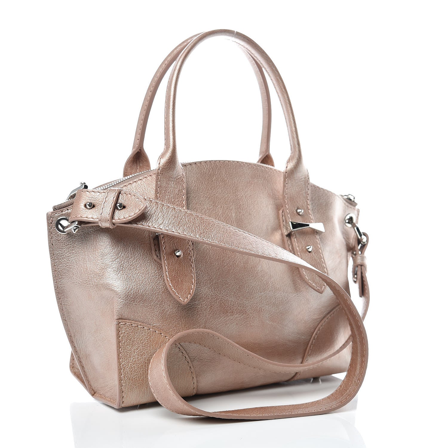 Alexander McQueen Metallic Grained Goatskin Small Legend Satchel Pink 3 of 17