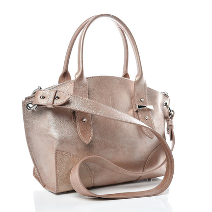 Alexander McQueen Metallic Grained Goatskin Small Legend Satchel Pink 3 of 17