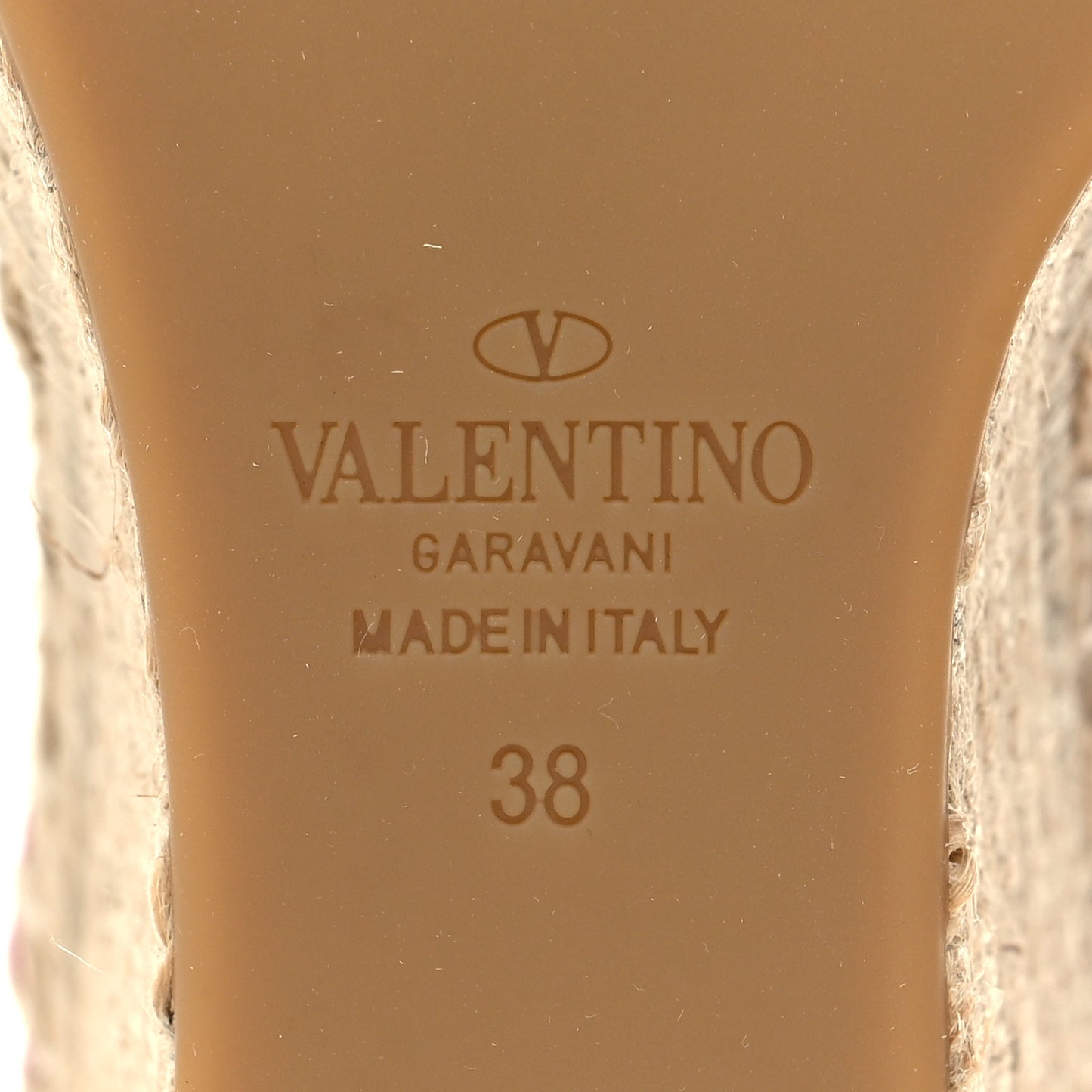 Grained Calfskin Rockstud Ankle Strap Espadrille 15/105mm Wedge Sandals 38 Rose Violet Prune