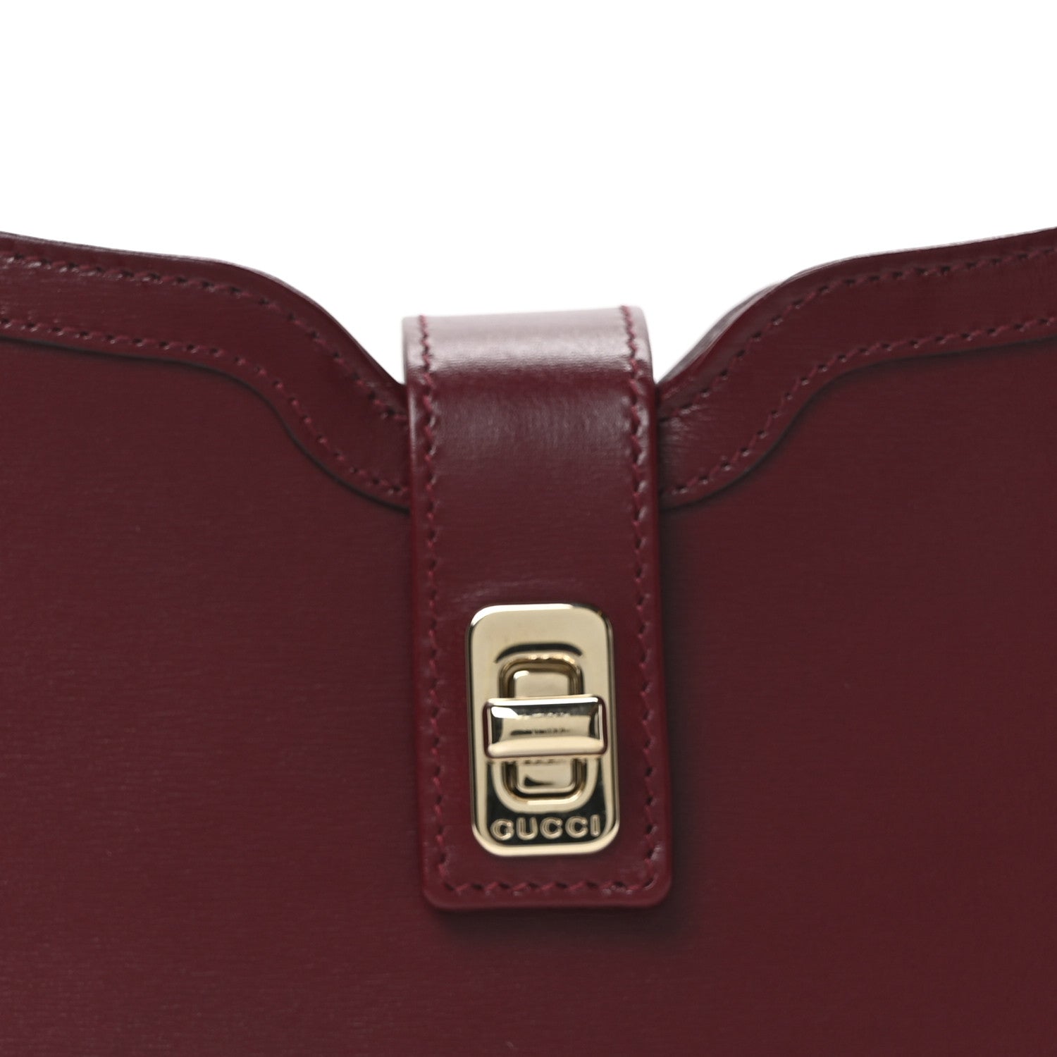 Gucci Calfskin Mini Moon Side Shoulder Bag Rosso Ancora 8 of 10