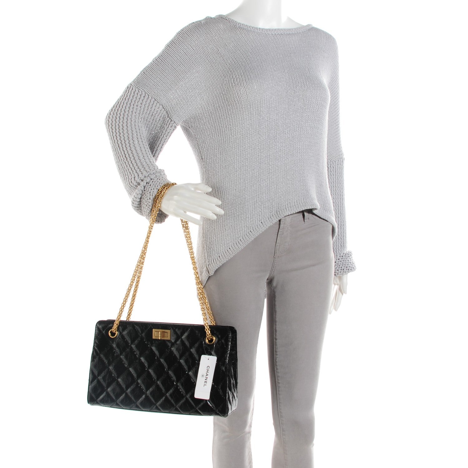 Chanel Aged Calfskin Quilted Medium 2.55 Reissue Tote Black 2 of 7