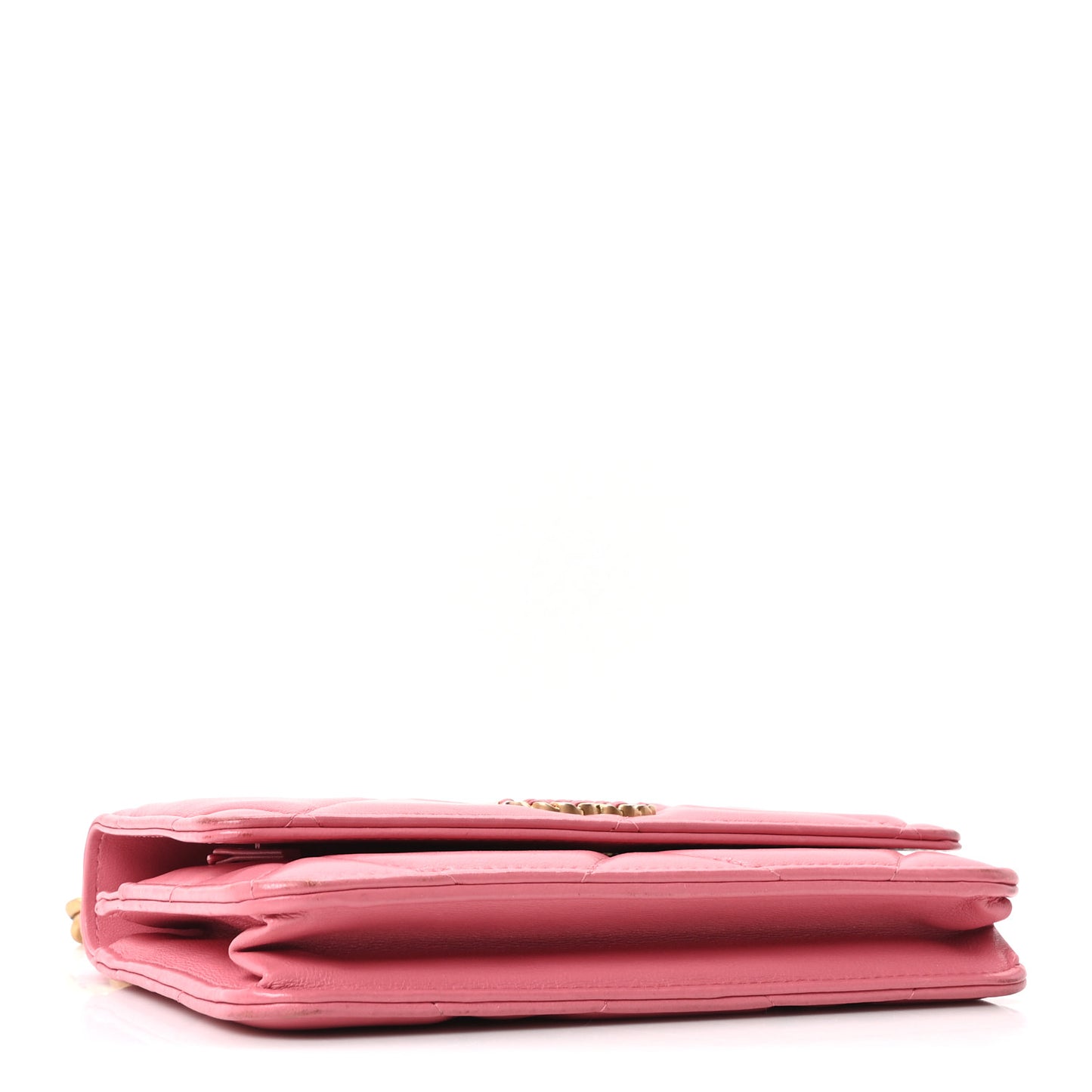 Lambskin Quilted Chanel 19 Wallet On Chain WOC Pink