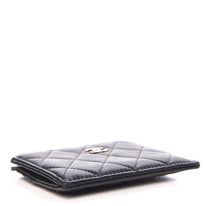 Chanel Lambskin Quilted Zip Card Holder Black 4 of 8