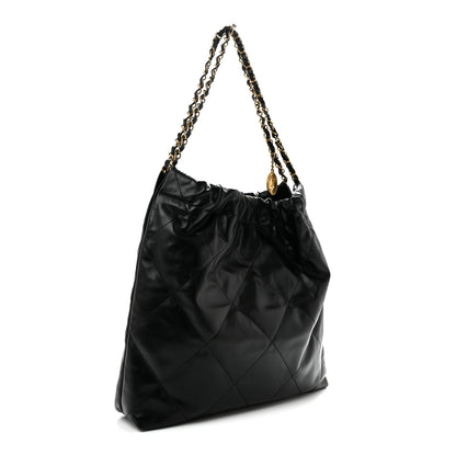 Chanel Shiny Calfskin Quilted Chanel 22 Black 3 of 13