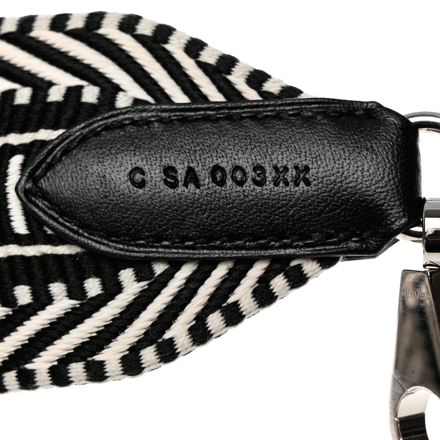 Hermes Canvas Strap Black White 4 of 5