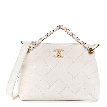 Chanel Caviar Quilted Small City Walk Hobo White 1 of 12