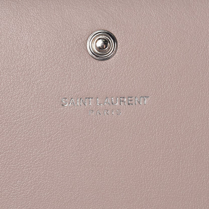 Saint Laurent Calfskin Crocodile Embossed Monogram Chain Wallet Rose Antic 6 of 9