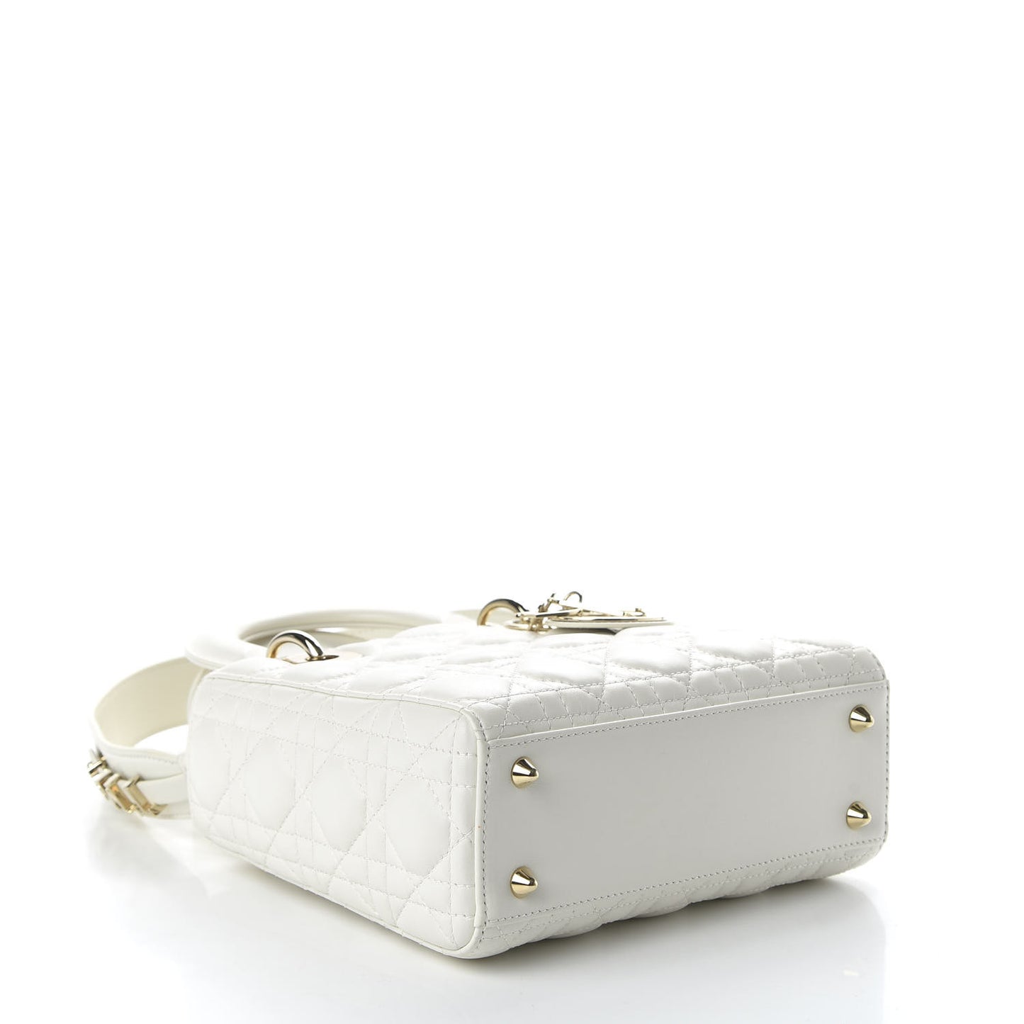 Lambskin Cannage Small My ABCDior Lady Dior White