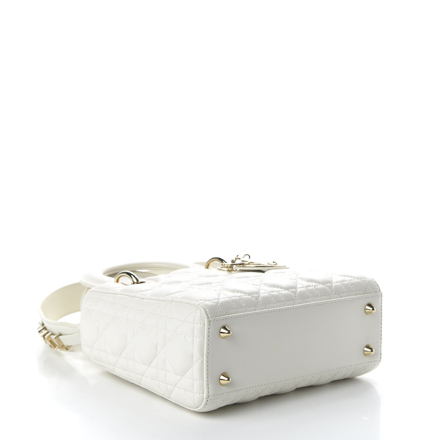 Christian Dior Lambskin Cannage Small My ABCDior Lady Dior White 4 of 12