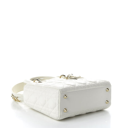 Christian Dior Lambskin Cannage Small My ABCDior Lady Dior White 4 of 12