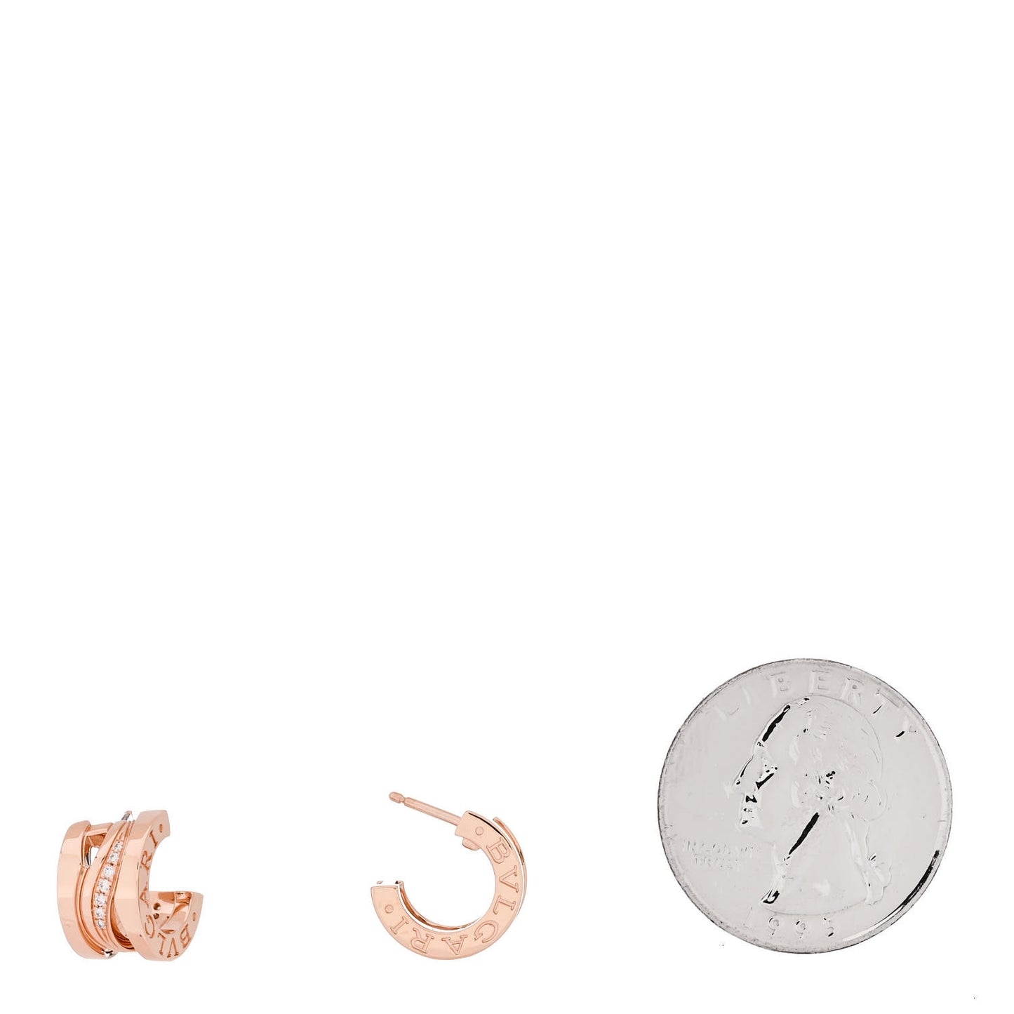 18K Rose Gold Diamond B.Zero1 Legend Hoop Earrings