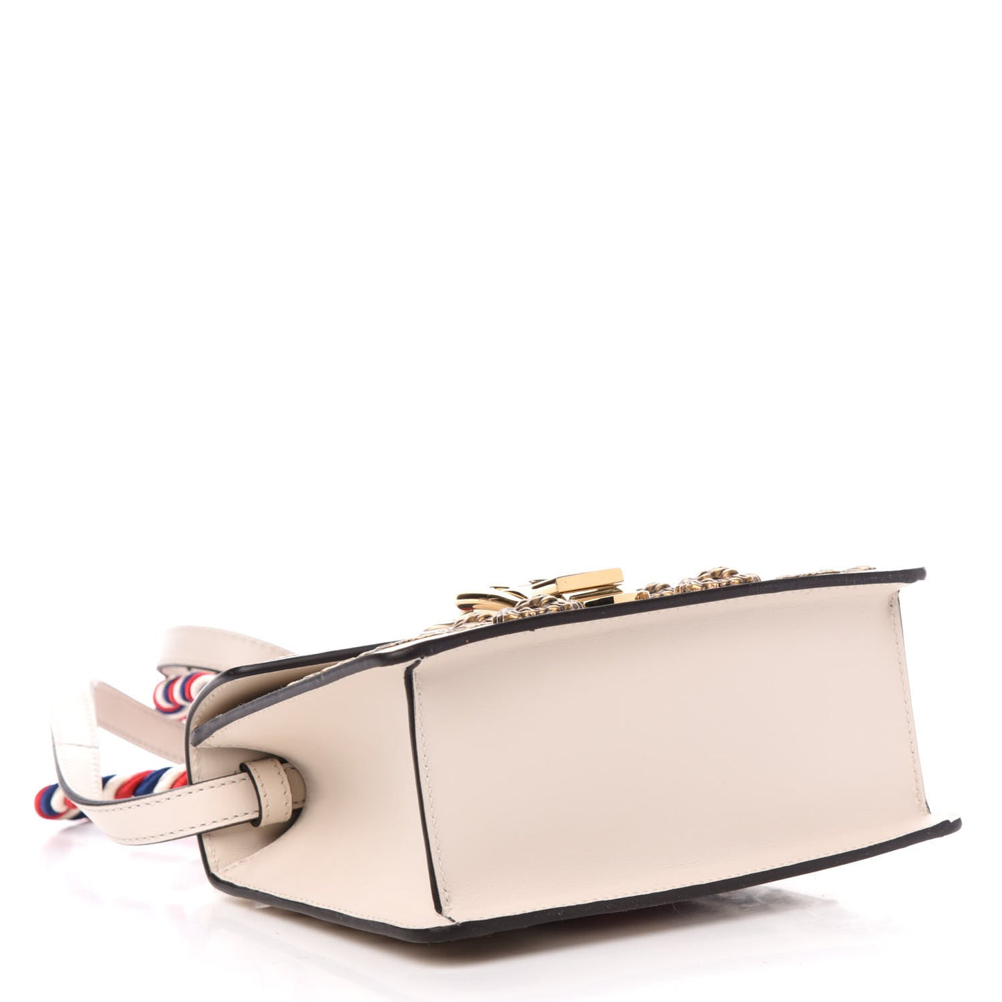 Calfskin Animal Studs Mini Sylvie Top Handle Bag White