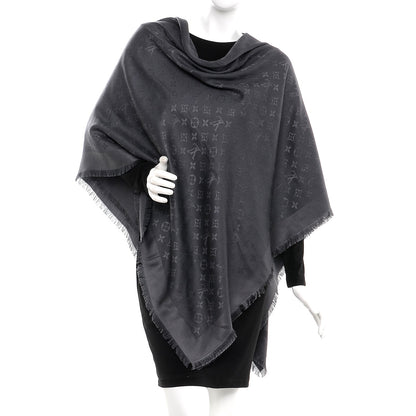 Louis Vuitton Wool Silk Monogram Shawl Anthracite 2 of 5