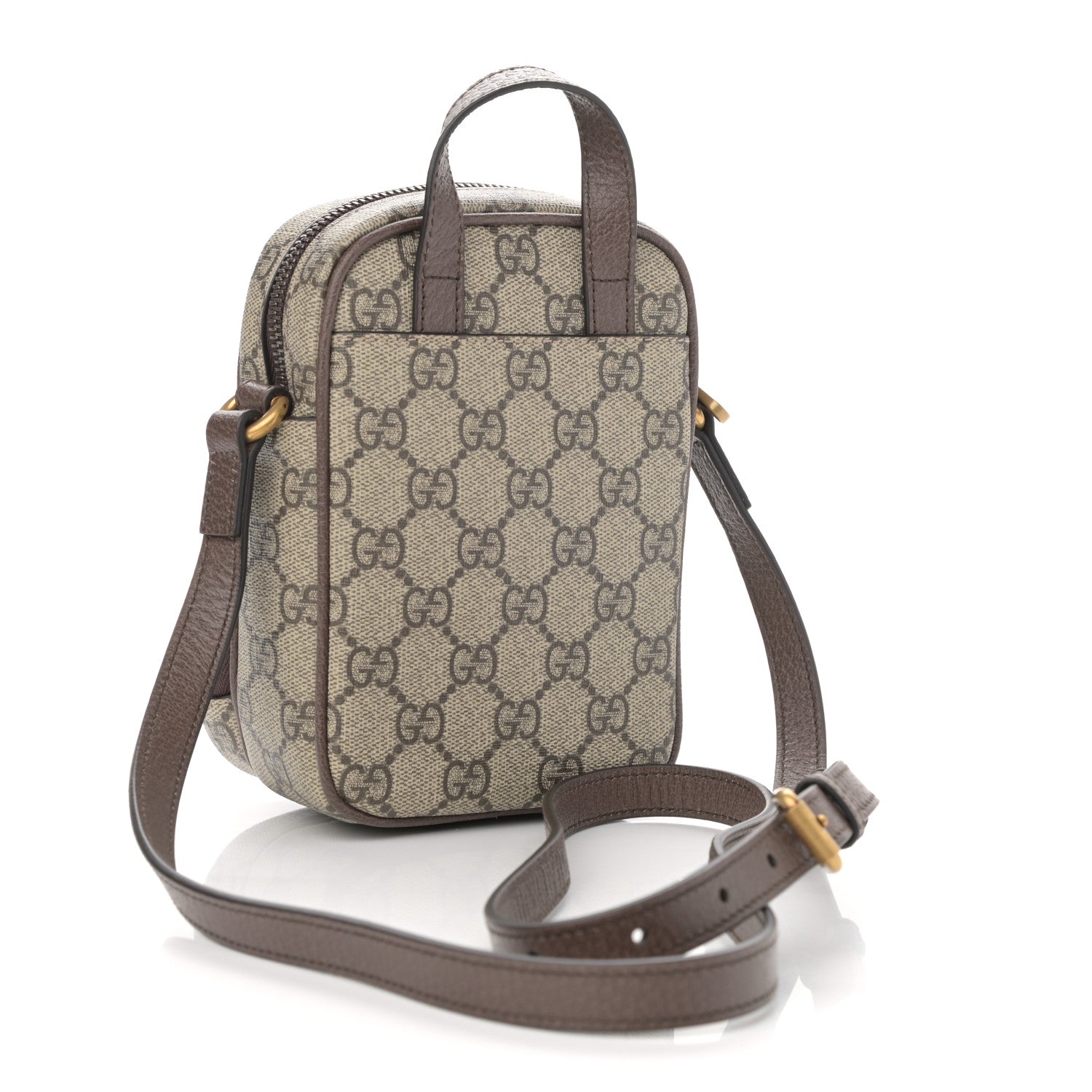 Gucci GG Supreme Monogram Web Mini Ophidia Double Zip Messenger Bag Beige New Acero 3 of 11