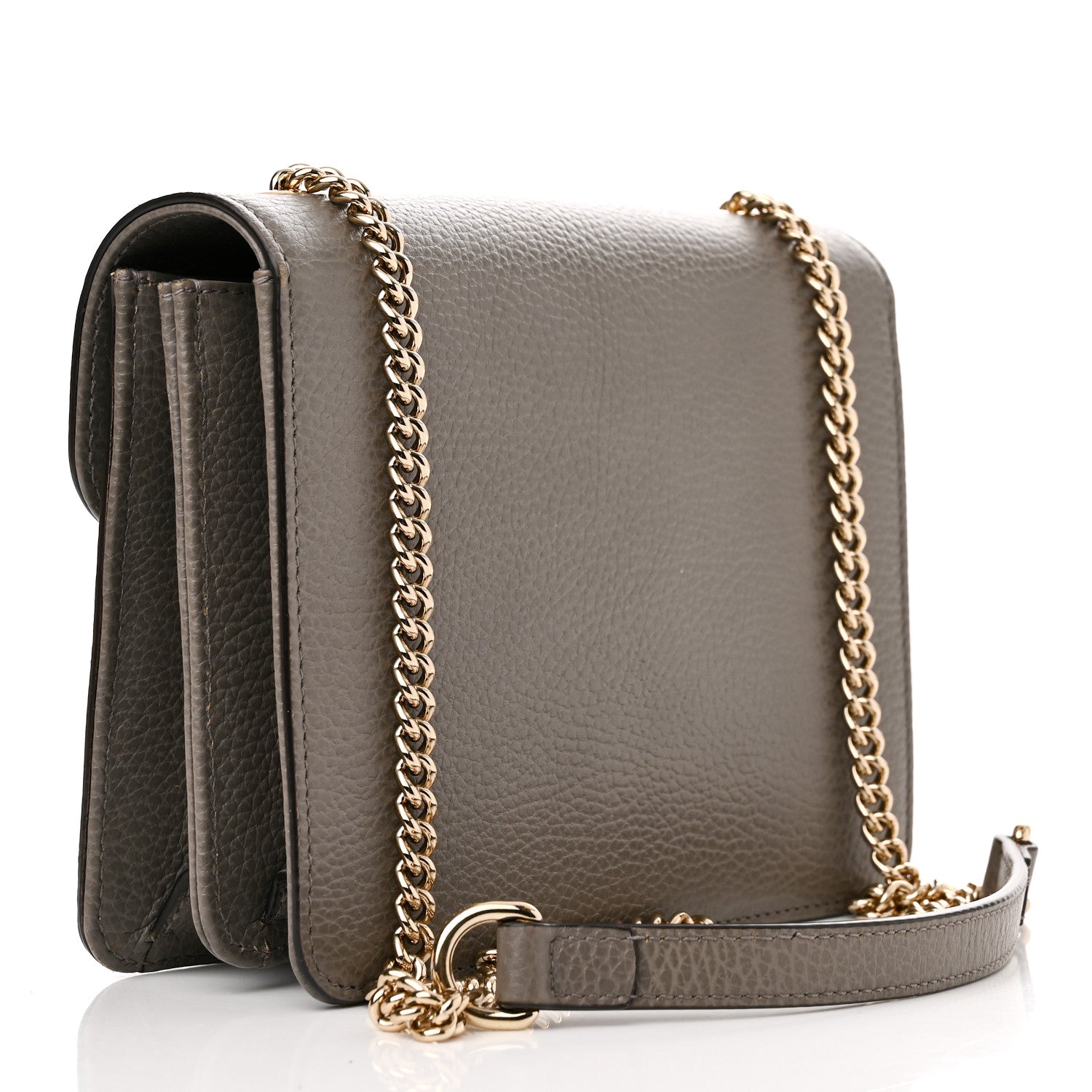 Gucci Dollar Calfskin Small Interlocking G Shoulder Bag Loess 3 of 11