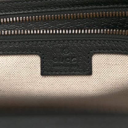 Gucci Textured Dollar Calfskin Web Large Diana Duffle Bag Black Dusty Grey 6 of 10