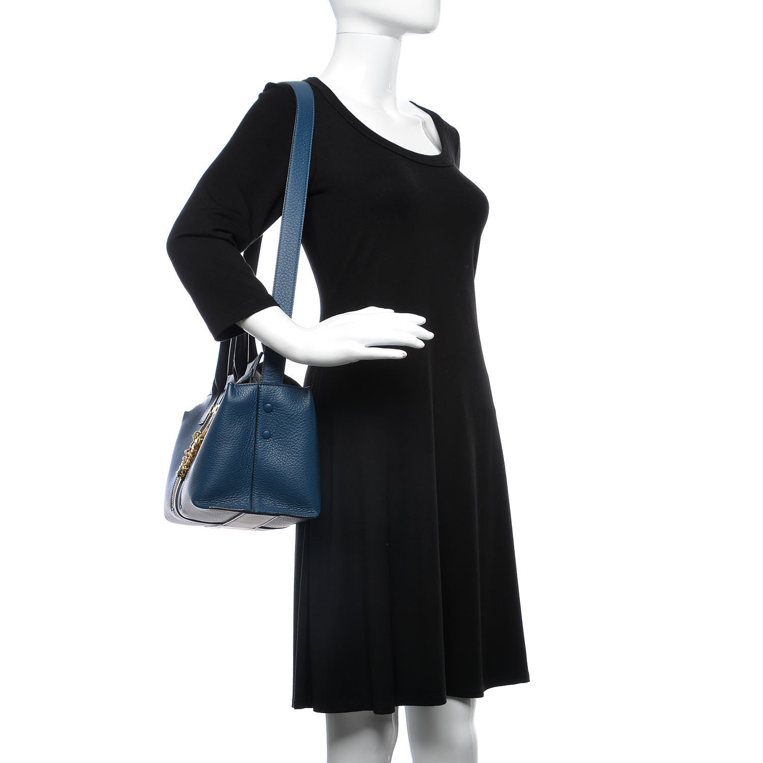 Chloe Grained Calfskin Medium Cate Satchel Blue 2 of 6