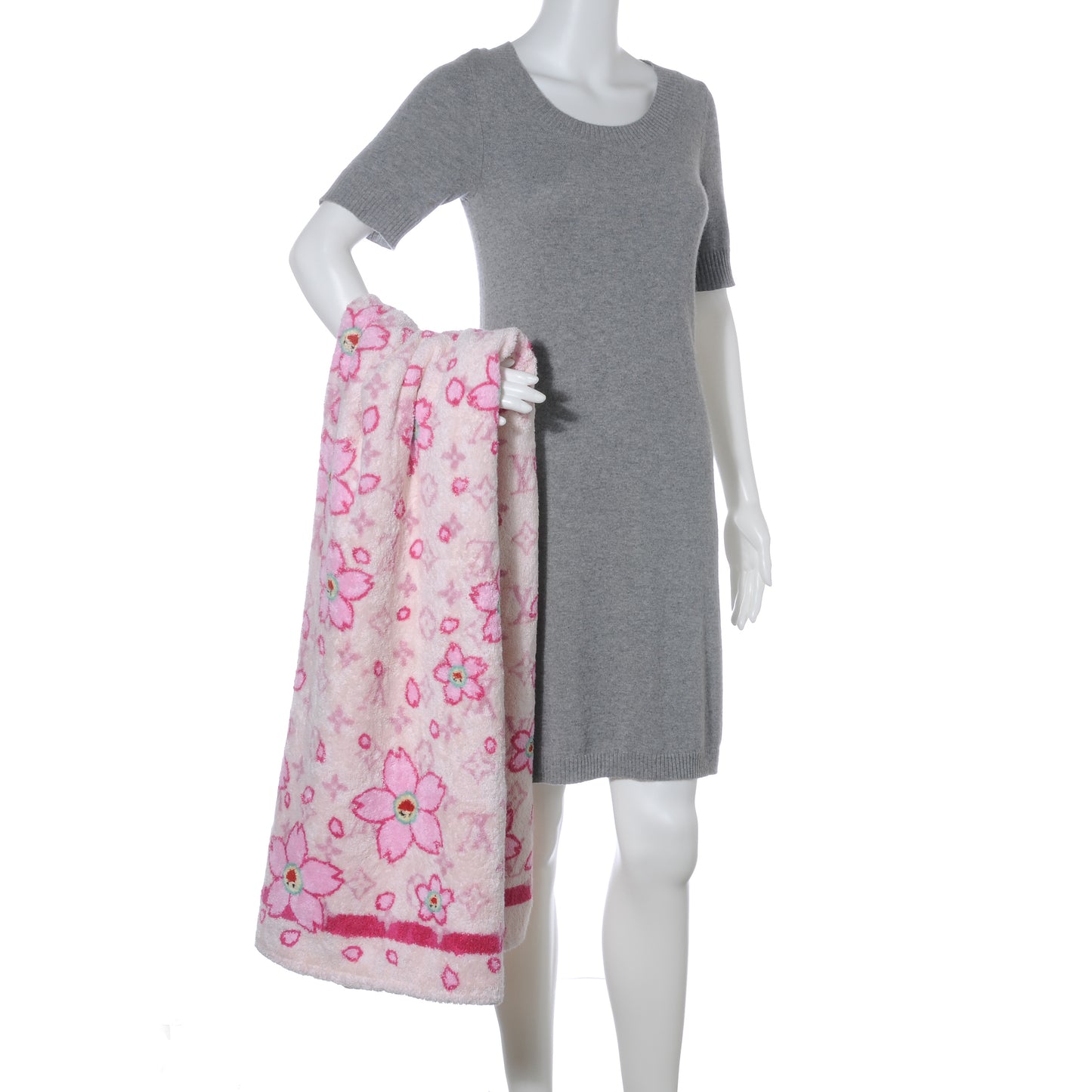 Cotton Monogram Cherry Blossom Towel Pink