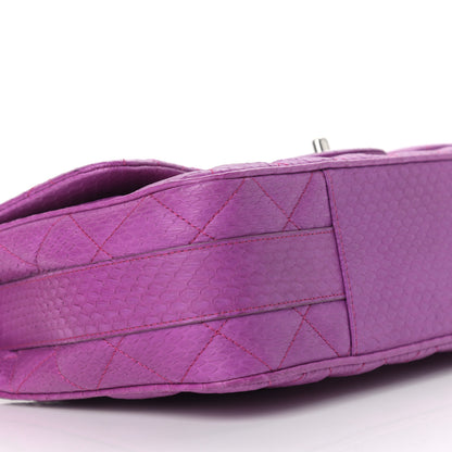 Chanel Elaphe Snakeskin Quilted Jumbo Easy Carry Flap Purple 8 of 9