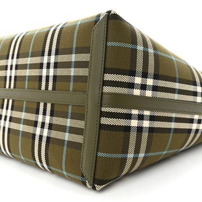 Burberry Cotton Check Medium London Tote Bag Olive Green 11 of 11