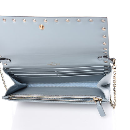 Valentino Garavani Vitello Small Rockstud Flap Wallet on Chain Nube 5 of 14