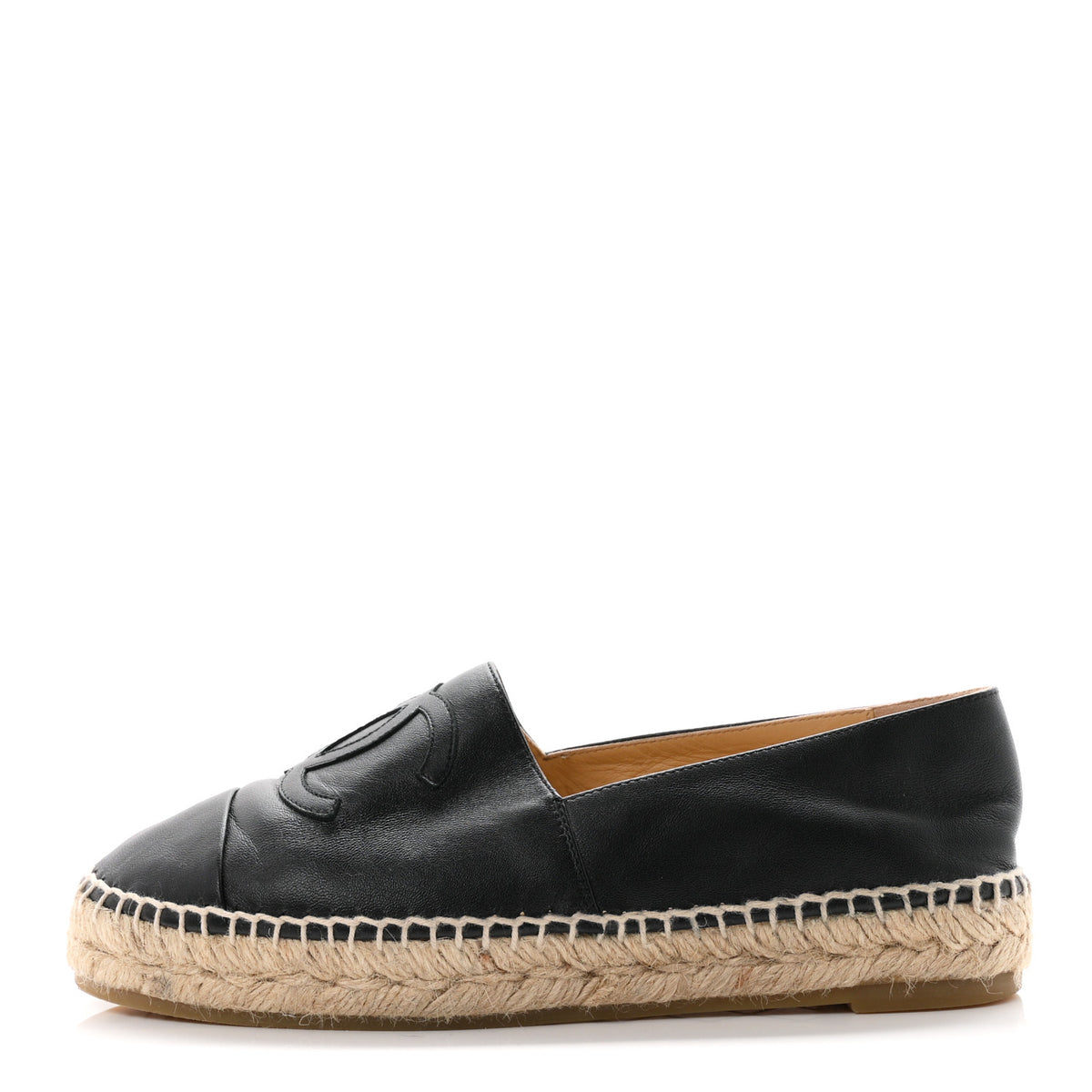 Chanel Lambskin CC Espadrilles 38 Black 1 of 11