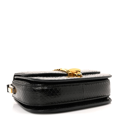 Gucci Snakeskin Mini Sylvie 1969 Messenger Bag Black 4 of 13