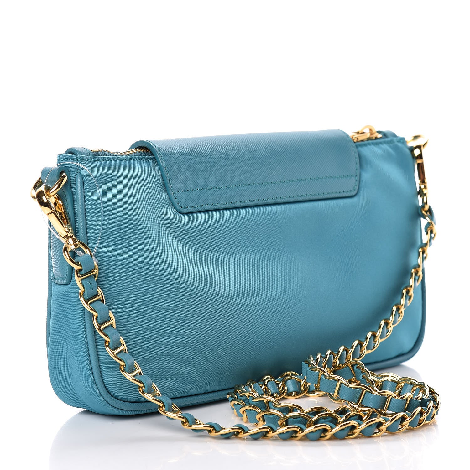 Prada Tessuto Nylon Saffiano Crossbody Bag Turchese 3 of 10