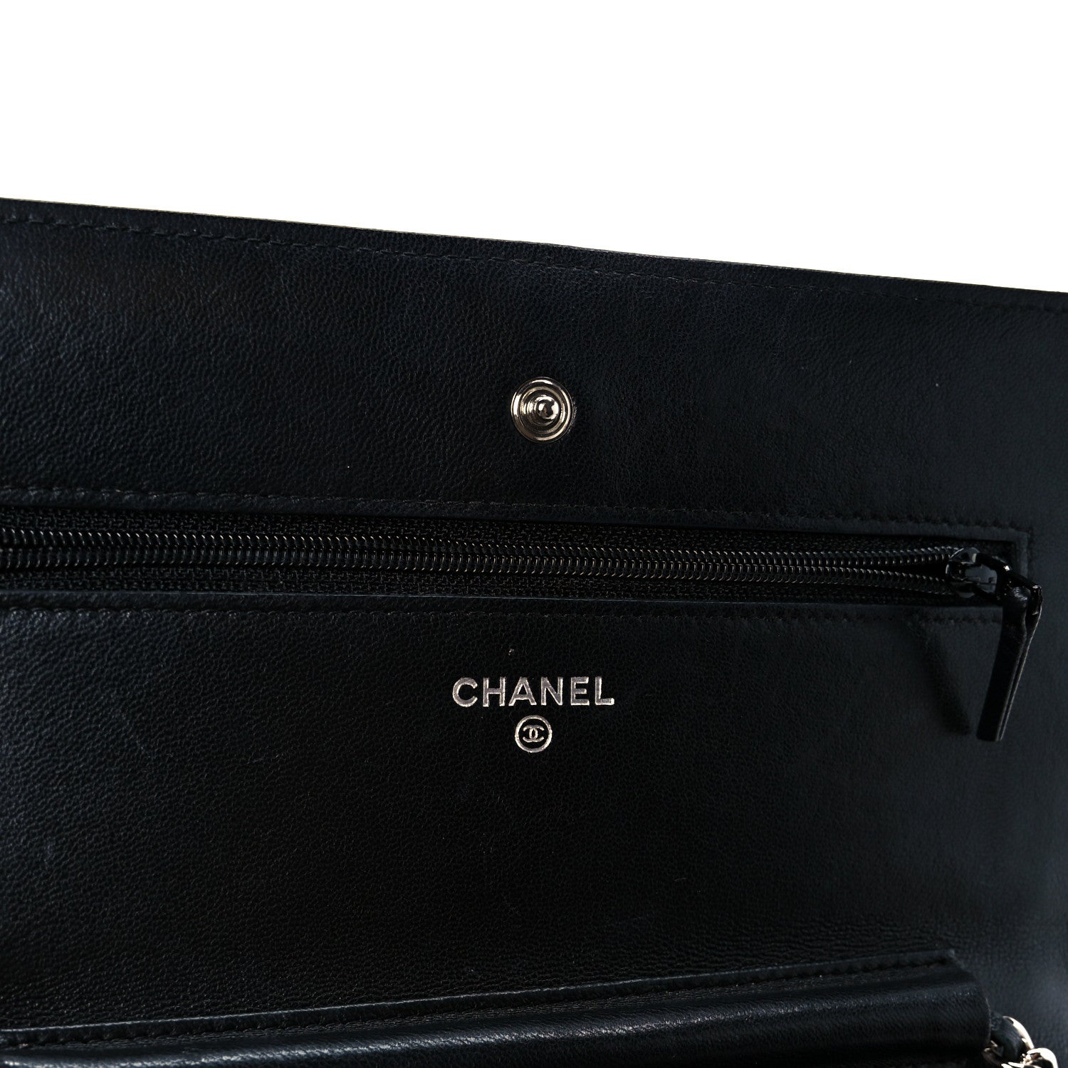 Chanel Lambskin Quilted Wallet On Chain WOC Black 10 of 24